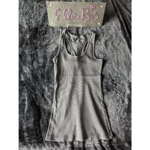 GUC Express Black Ribbed Racerback Tank w/ back Bling Detail S